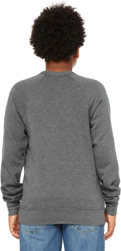 Vista 2 de BELLA + CANVAS - Sudadera juvenil de forro polar de esponja con cuello redondo - 3901Y, Deep Heather