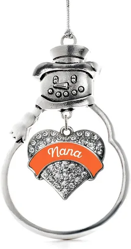 Vista 101 de Inspired Silver - Big Sis - Adorno de Navidad plateado - Adorno de árbol de Navidad con dije de corazón con circonita cúbica - Decoración colgante