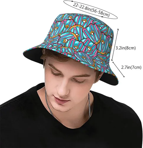 Vista 3 de Alien Cool Black Green Print - Sombrero de pescador para pesca, sombrero de sol para adultos, mujeres, hombres, niñas, niños y niñas, unisex