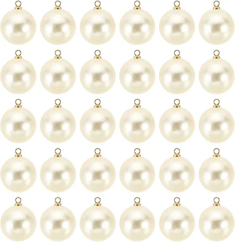 Vista 31 de PATIKIL Abalorio de perlas, 100 cuentas de perlas de imitación de perlas colgantes para bricolaje para hacer joyas, pulseras, aretes, collares Beige