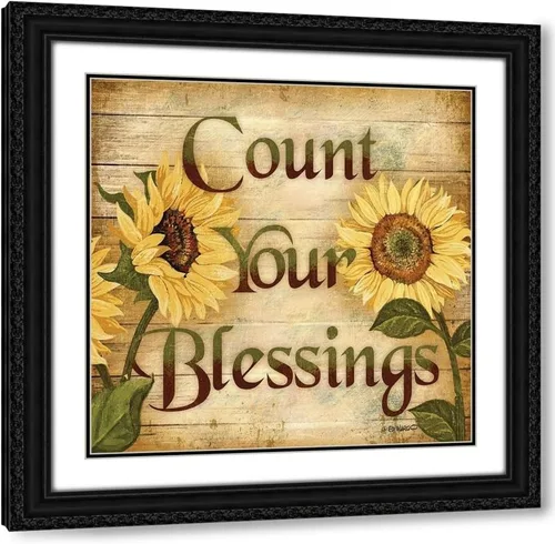 Vista 9 de ArtDirect Count Your Blessings 15x15 Black Modern Wood Framed with Double Matting Museum Art Print by Wargo, Ed