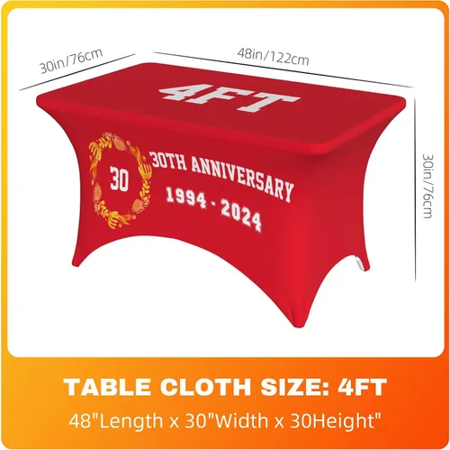 Vista 3 de Mantel personalizado con texto del logotipo de la empresa, mantel de elastano elástico personalizado para eventos de ferias comerciales, mantel