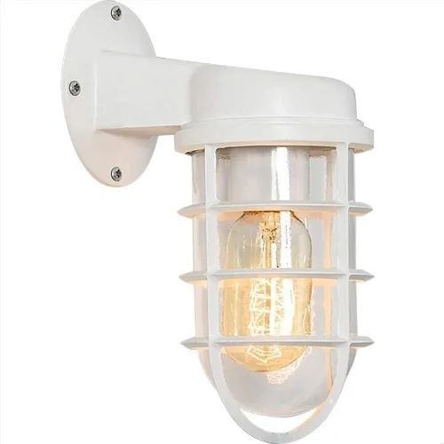 Vista 6 de WJJHERRH Retro Metal Cage Light Creative Wrought Iron Explosion-Proof Glass Wall Lamp Industrial Style Nautical for Bar Bedroom Illumination(Black)