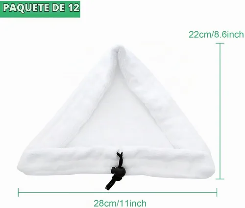 Vista 2 de 12 almohadillas de repuesto triangulares para trapeador de vapor, reutilizables, lavables, de microfibra, almohadillas de limpieza compatibles
