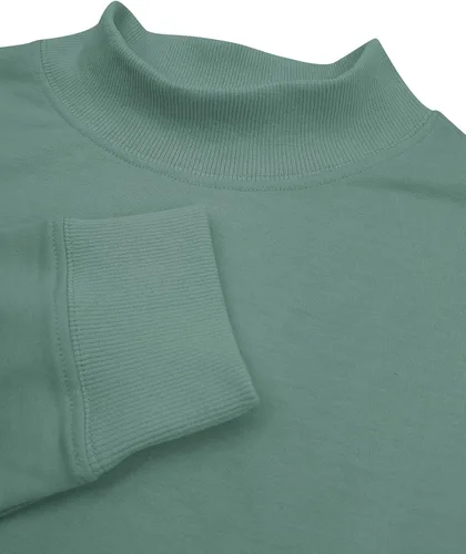 Vista 4 de Minclouse Sudadera casual de manga larga para mujer, básica, holgada, cuello alto, ligera, con bolsillo