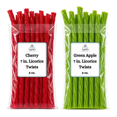 Vista 6 de Licorice Lovers Candy Bundle - Pack of 8 - Old Fashioned Jumbo 7 in. Licorice Twists - Assorted Flavors - 8 oz. Bags