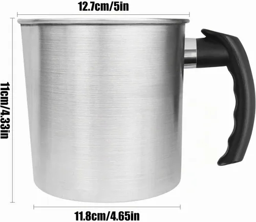 Vista 2 de Olla para hacer velas, capacidad de 2 libras, olla de fusión de cera de doble caldera, boquilla de vertido antigoteo y mango resistente al calor