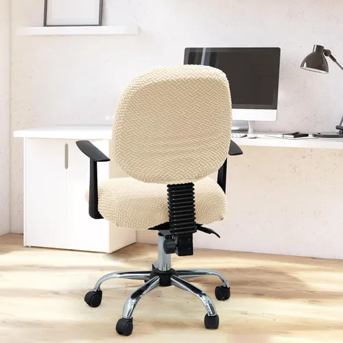 Vista 8 de MIFXIN - Fundas elásticas para silla de oficina de Jacquard, 2 piezas para sillas de escritorio o de la computadora, protector universal