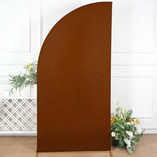 Vista 144 de Efavormart - Juego de 4 fundas de elastano beige para arco de media luna, fundas de telón de fondo Chiara de 2.5 pies a 7 pies para escenarios