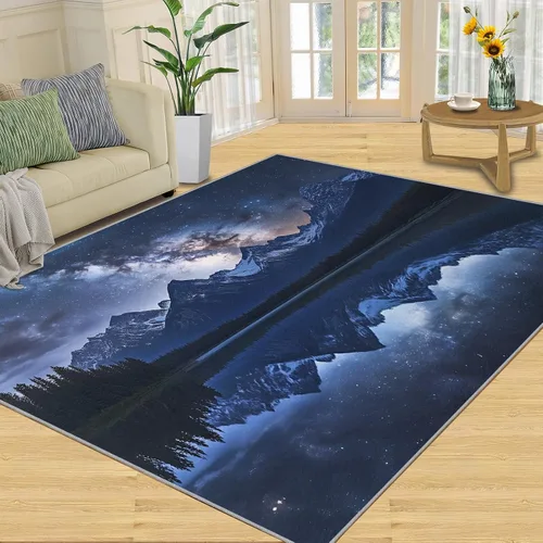 Vista 16 de Autumn Forest Rugs for Bedroom, Lake Forest Area Rug, Landscape Photo Rugs for Living Room, Indoor Non-Slip Rug, Machine Washable Carpet for Front