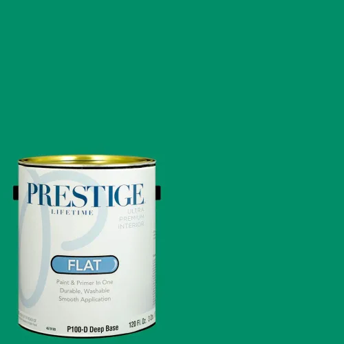 Vista 222 de Prestige Paints - Pintura exterior e imprimación en uno, 1 galón, plano, compatibilidad comparable con el color menta «Whipped Mint» de Behr