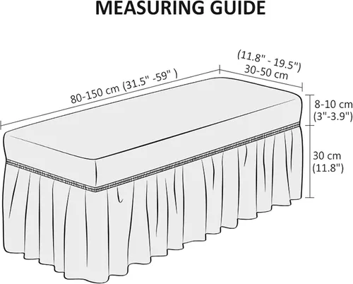 Vista 2 de Funda de banco tapizada elástica de sirsaca para banco de comedor, protector de asiento de banco de comedor con falda, protectores de banco