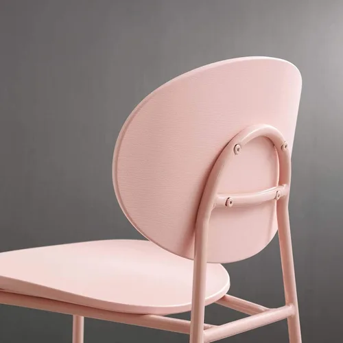 Vista 4 de Modway Palette - Silla moderna de plástico moldeado para comedor, color rosa, juego de 2, viene totalmente montada