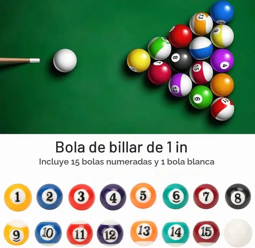 Vista 5 de Juego de 16 mini bolas de billar de 0.98 pulgadas, mini bolas de billar de resina con 8 colores para diversión familiar, entretenimiento