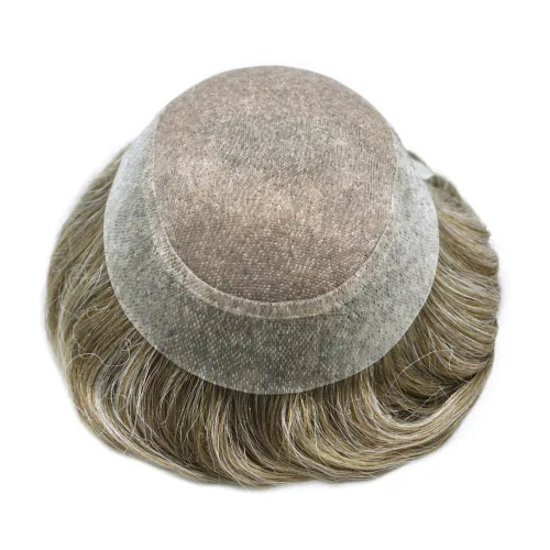 Vista 6 de Toupee For Men Hair Piece Fine Mono Hair System For Men Human Hair Mens Toupee Hair Piece For Men Hair Replacement Protesis Capilar 8x10 Medium