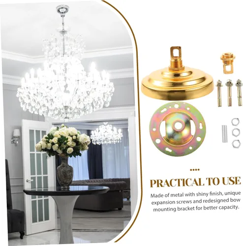 Vista 9 de Uonlytech Candelabro de techo para techo, placa de luz de techo resistente, sin deformación, adecuada para decoración de casa de campo a moderna
