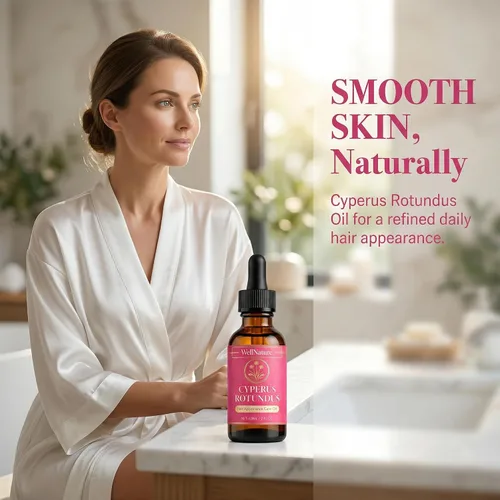 Vista 6 de Wellnature Cyperus Rotundus Oil for Hair Removal - Organic Cold-Pressed Cypress Rotundus Oil to Help Reduce the Appearance of Unwanted Hair
