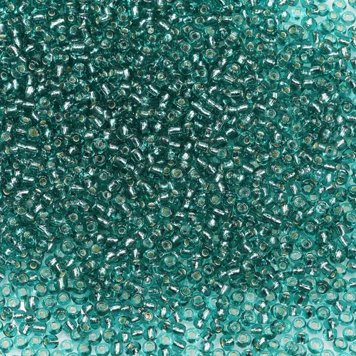 Vista 14 de Bala&Fillic Cuentas de cristal de tamaño 12/0, color verde militar, 0.079 pulgadas (0.079 in), cuentas de semillas con forro plateado transparente