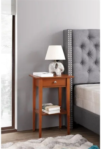 Vista 2 de Glory Furniture Dalton - Mesita de noche con 1 cajón, color roble