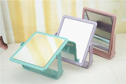 Vista 3 de Espejo de mesa Super HD con soporte plegable - Espejo de maquillaje de mano libre/de mano