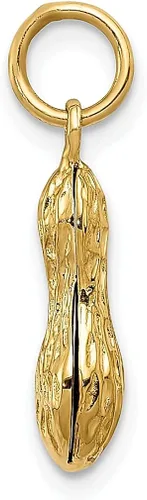 Vista 2 de Collar con dije de maní 3D de oro amarillo de 14 quilates joyería fina para mujer regalos para ella Oro amarillo