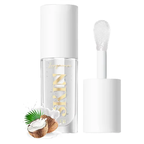 Vista 17 de LANGMANNI Aceite de labios hidratante, brillo labial no pegajoso, bálsamo labial, cuidado labial, aceite labial con sabor a fruta para labios secos