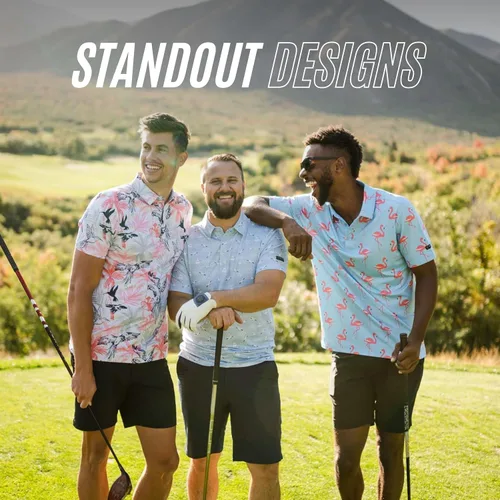 Vista 2 de YATTA GOLF - Camiseta polo de golf de alto rendimiento para hombre