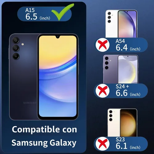 Vista 2 de Paquete de 3 protectores de lente de cámara Dengduoduo para Samsung Galaxy A15 5G, protector de cámara de vidrio templado, cubierta trasera