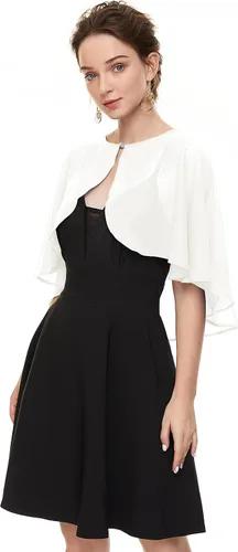 Vista 2 de Chales de gasa suave para cubrir la capa de vestido de noche de boda, para mujer