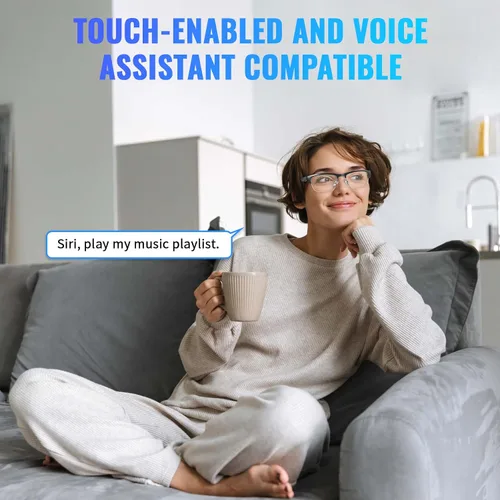 Vista 12 de Lentes inteligentes para mujeres y hombres, audio Bluetooth de oreja abierta
