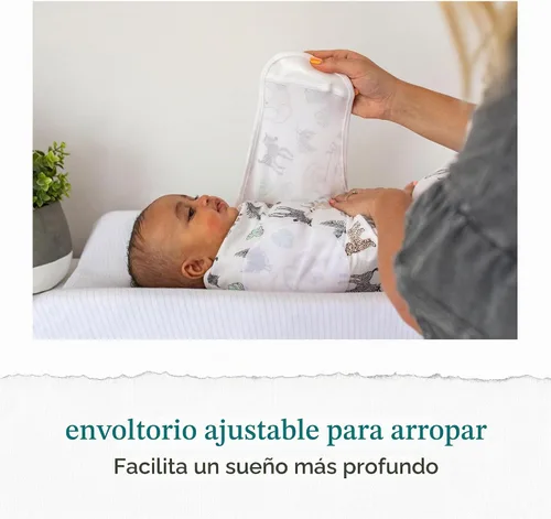 Vista 3 de aden + anais Essentials - Manta de envolver fácil de cambiar rápidamente con cremallera inferior, manta de punto de algodón para recién nacidos, TOG