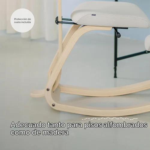 Vista 8 de Varier ThatSit Balans Silla ergonómica ajustable con respaldo, 10 años de garantía limitada, diseñada por Peter Opsvik, color natural/negro