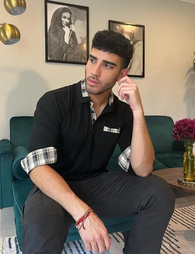 Vista 3 de Polera polo clásica Coofandy de hombre con manga corta y cuello plisado
