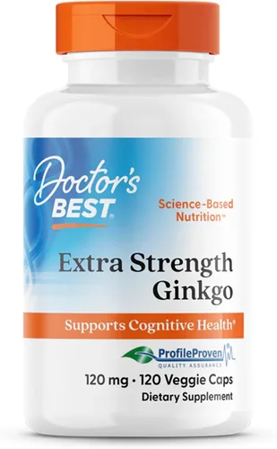 Vista 8 de Doctor's Best Ginkgo extra fuerte, sin OMG, sin gluten, vegano, sin soja, promueve la función mental y la memoria, 120 mg, 120