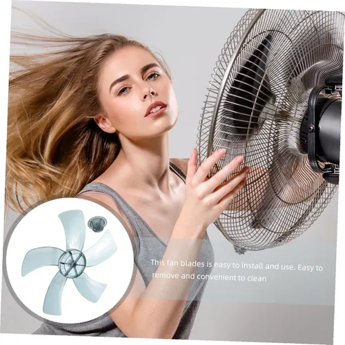 Vista 5 de LIFKOME 1 juego de hojas de repuesto de ventilador de plástico con cubierta de tuerca para ventilador de pie universal, 11 pulgadas, 5 hojas