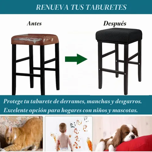 Vista 5 de HFCNMY Fundas para Taburete Rectangulares, Paquete de 4 Fundas Elásticas Rectangulares para Taburete de Bar Fundas para Taburete de Tocador Jacquard
