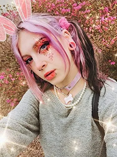 Vista 4 de Gargantilla de cuero con forma de hueso para mujer collar de cosplay punk Kitty para niña Cuero no conocido