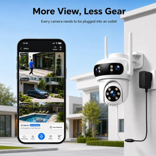 Vista 15 de CAMCAMP Triple-Lens Wireless Security Camera System Outdoor with 12 Views
