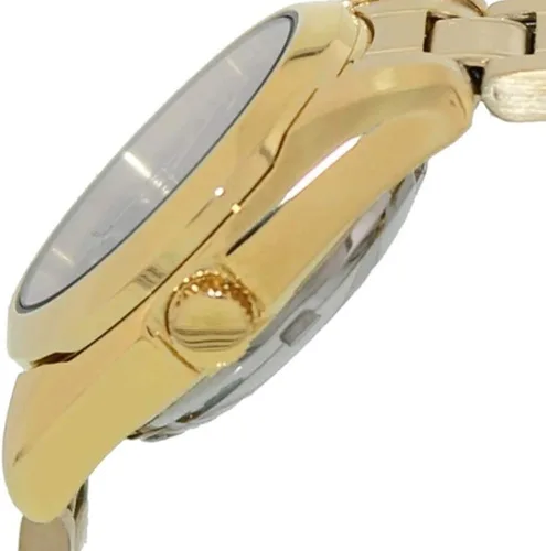 Vista 2 de Seiko Reloj automático para mujer 5 SYMK22K de acero inoxidable dorado con esfera negra