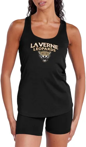 Vista 505 de Camiseta deportiva sin mangas oficial de NCAA Collegiate para mujer, con espalda cruzada, colección con logotipo primario