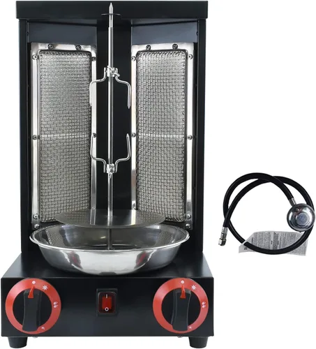 Vista 2 de Shawarma casero pollo parrilla gyro asador máquina de asador de encimera asador doner kebab máquina de gas vertical asador propano pavo parrilla