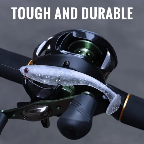 Vista 6 de TRUSCEND Shadtale Easy Catch Soft Fishing Lures, Unique Vibration and Action for Various Rigs, Paddle Tail Swimbaits Trailer for Bass, Trout
