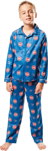Vista 7 de Ultra Game Conjunto de pijama juvenil oficial de la NBA de 2 piezas súper suaves con botones
