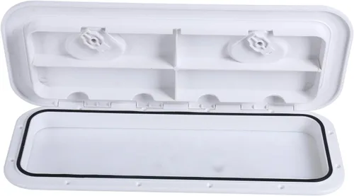 Vista 10 de Amarine Made Boat Hatch Access Hatch and Lid Marine Grade 24" x 9-5/8" for Marine Caravan RV-White