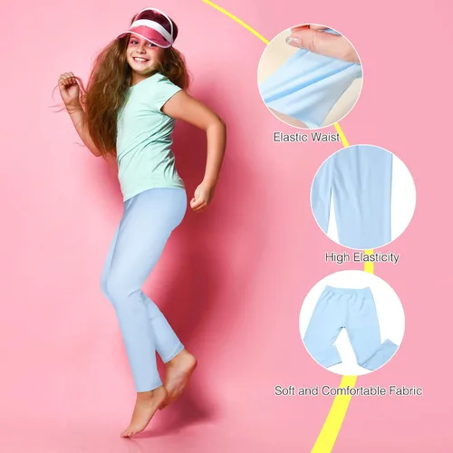 Vista 4 de Paquete de 8 pantalones cortos para niñas, pantalones cortos de ciclismo para danza, gimnasia, yoga, pantalones cortos de seguridad activos