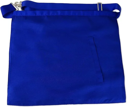 Vista 2 de Delantal Masonic Master Mason - Azul Lodge - Tela blanca con bordado