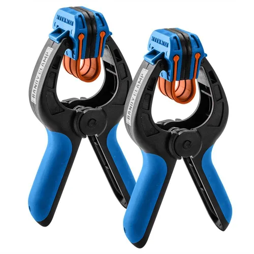 Vista 2 de Rockler Abrazaderas de resorte pequeñas (par) – Abrazaderas de banda de fácil presión para carpintería con una sola mano, fáciles de agarrar