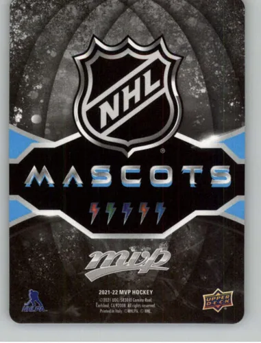 Vista 2 de 2021-22 Upper Deck MVP Mascot Gaming Cards Sparkle #M-23 S.J. Sharkie San Jose Sharks Official NHL Hockey Card in Raw (NM or Better) Condition