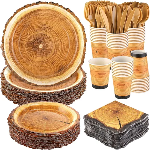 Vista 9 de Kochorie Juego de vajilla desechable de béisbol de 400 piezas, suministros para fiestas de béisbol con platos, tazas, servilletas, cubiertos para 50