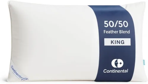 Vista 13 de Continental Bedding Almohada de plumas de 50/50, suave calidad hotelera, soporte para dormir lateral, algodón transpirable de 300 hilos, certificado